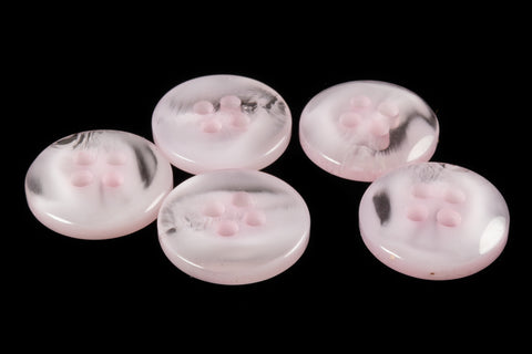 12mm Pink Opal/Clear Swirl 4 Hole Button (4 Pcs) #BTN009