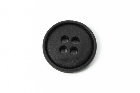 15mm Black Rubber 4 Hole Button (2 Pcs) #BTN013