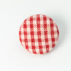 19mm Red Gingham Covered Button (2 Pcs) #BTN046