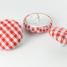 19mm Red Gingham Covered Button (2 Pcs) #BTN046