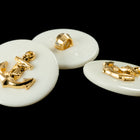 20mm White/Gold Anchor Shank Button (2 Pcs) #BTN057