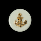 20mm White/Gold Anchor Shank Button (2 Pcs) #BTN057
