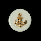 20mm White/Gold Anchor Shank Button (2 Pcs) #BTN057