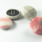 20mm Pink/Gray/White Plaid Covered Button (2 Pcs) #BTN067