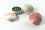 20mm Pink/Gray/White Plaid Covered Button (2 Pcs) #BTN067
