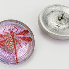23mm Pink/Red Copper Dragonfly Button #BUT006-General Bead