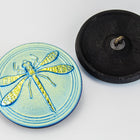 31mm Iridescent Aqua Dragonfly Button #BUT009-General Bead