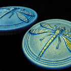31mm Iridescent Aqua Dragonfly Button #BUT009-General Bead