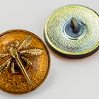 18mm Amber/Bronze Dragonfly Button #BUT021-General Bead