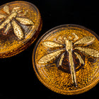 18mm Amber/Bronze Dragonfly Button #BUT021-General Bead