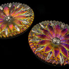 31mm Iridescent Volcano Radiant Flower Button #BUT025-General Bead