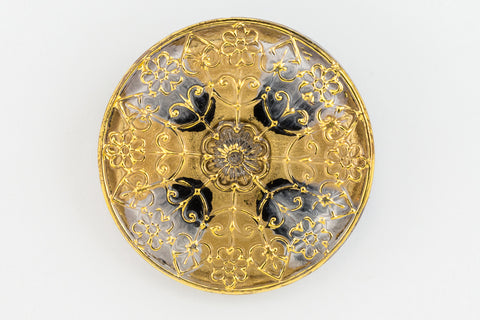 31mm Gold Scrollwork Button #BUT031-General Bead