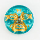 18mm Aqua/Gold Moon Face Button #BUT034-General Bead
