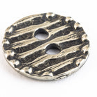 15mm Pewter Striped 2 Hole Button #BUT050-General Bead