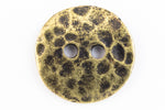 19mm Antique Brass Pewter Hammered 2 Hole Button #BUT051B-General Bead