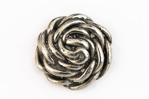 19mm Pewter Spiral Weave Button #BUT057-General Bead