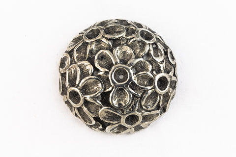 19mm Pewter Flower Button #BUT058-General Bead
