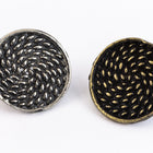 18mm Antique Brass Pewter Spiraling Texture Button #BUT061B-General Bead