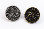 18mm Antique Brass Pewter Spiraling Texture Button #BUT061B-General Bead