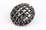 17mm Pewter Beaded Grid Button #BUT067-General Bead