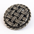 21mm Antique Silver Pewter Basketweave Button #BUT068-General Bead