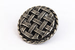 21mm Antique Silver Pewter Basketweave Button #BUT068-General Bead