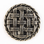 21mm Antique Silver Pewter Basketweave Button #BUT068-General Bead