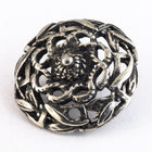 16mm Antique Silver Pewter Leaf Border Button #BUT069-General Bead