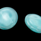 13mm Aqua Moonglow Glass Button #BUT074-General Bead