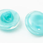 13mm Aqua Moonglow Glass Button #BUT074-General Bead