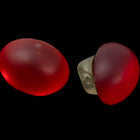 7mm X 9.5mm Matte Ruby Oval Glass Button #BUT076-General Bead
