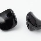 9mm Black Square Glass Button #BUT079-General Bead