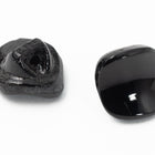 9mm Black Square Glass Button #BUT079-General Bead