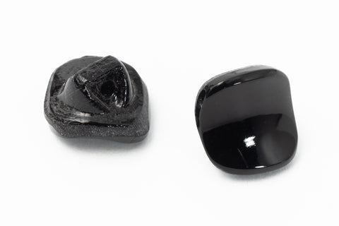 9mm Black Square Glass Button #BUT079-General Bead