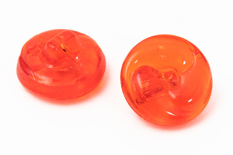12mm Transparent Dark Orange Glass Button #BUT082-General Bead