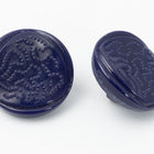 12mm Navy Blue Glass Button #BUT088-General Bead