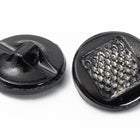 12.5mm Black and Silver Glass Button #BUT090-General Bead