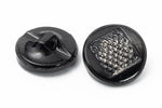 12.5mm Black and Silver Glass Button #BUT090-General Bead