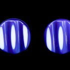 13mm Royal Blue/White Ridged Glass Button #BUT107