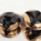 14mm Black and Gold Glass Button #BUT114