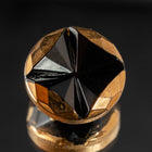 14mm Black and Gold Glass Button #BUT114