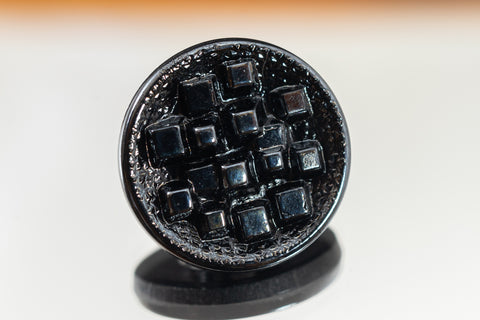 14mm Black Glass Button #BUT116