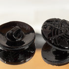 18mm Black Swirl Glass Button #BUT117