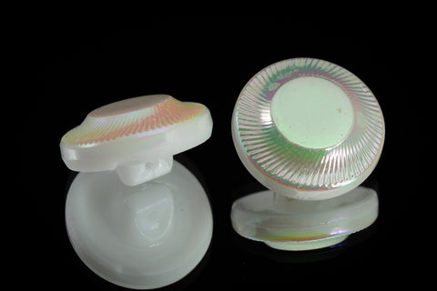 13mm White AB Glass Button #BUT123