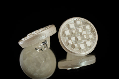 14mm Pearl White Glass Button #BUT124