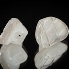 11mm White/Clear Glass Triangle Button #BUT125
