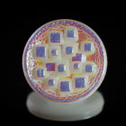 14mm White AB Glass Button #BUT126