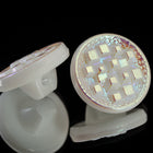 14mm White AB Glass Button #BUT126