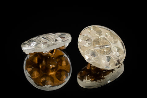 18mm Crystal Faceted Glass Button #BUT128