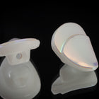 14mm White AB Glass Triangle Button #BUT129